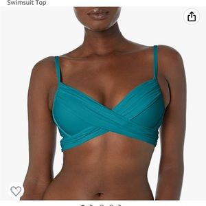 La Blanca Island Goddess Wrap Bikini Top size 12 NWOT